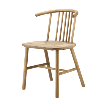 Chaise de salle à manger VIOR avec assise tressée - Chêne laqué-nature - NJRD