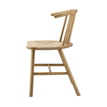 Chaise de salle à manger VIOR avec assise tressée - Chêne laqué-nature - NJRD