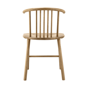 Chaise de salle à manger VIOR avec assise tressée - Chêne laqué-nature - NJRD