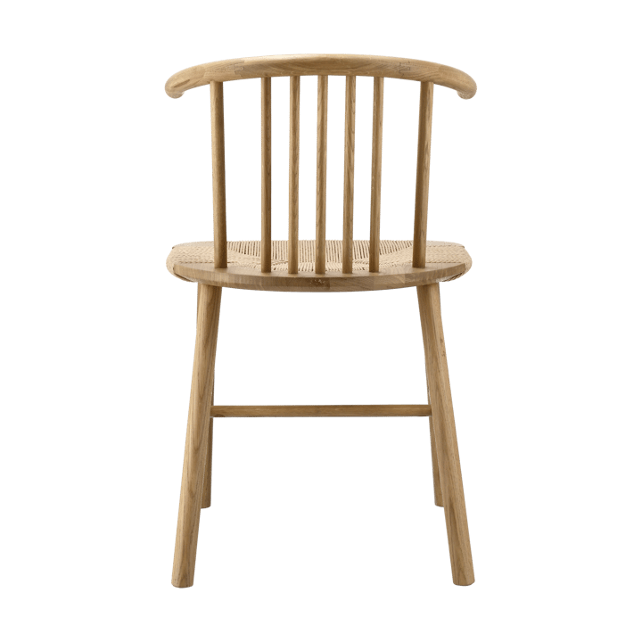 Chaise de salle à manger VIOR avec assise tressée, Chêne laqué-nature NJRD