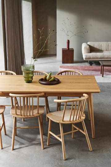 Chaise de salle à manger VIOR avec assise tressée - Chêne laqué-nature - NJRD