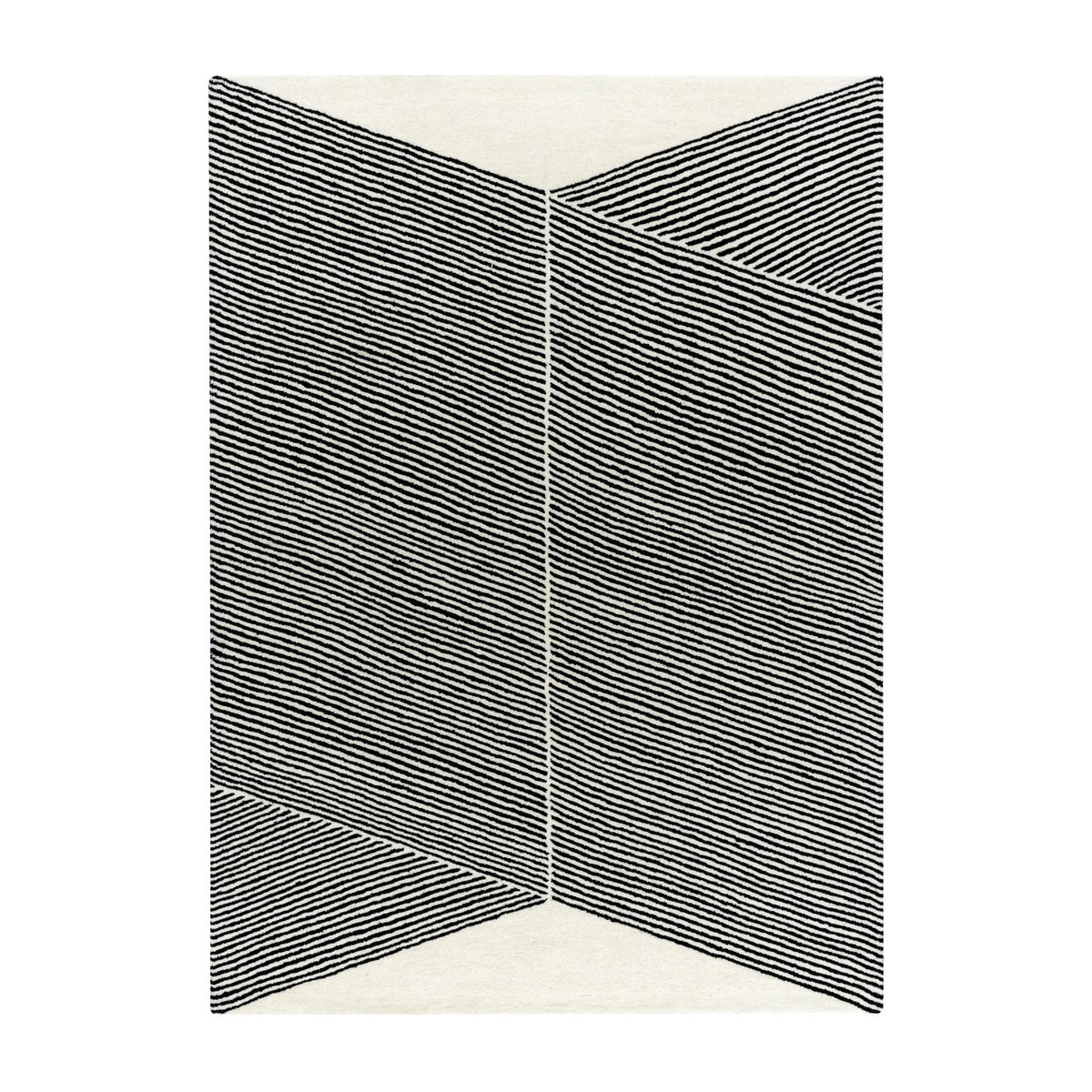 NJRD Tapis en laine Rectangles blanc nature 170x240 cm