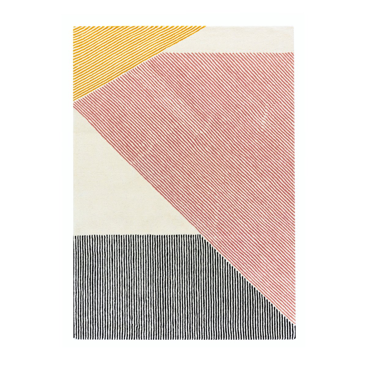 NJRD Tapis en laine Stripes Rose 170x240 cm