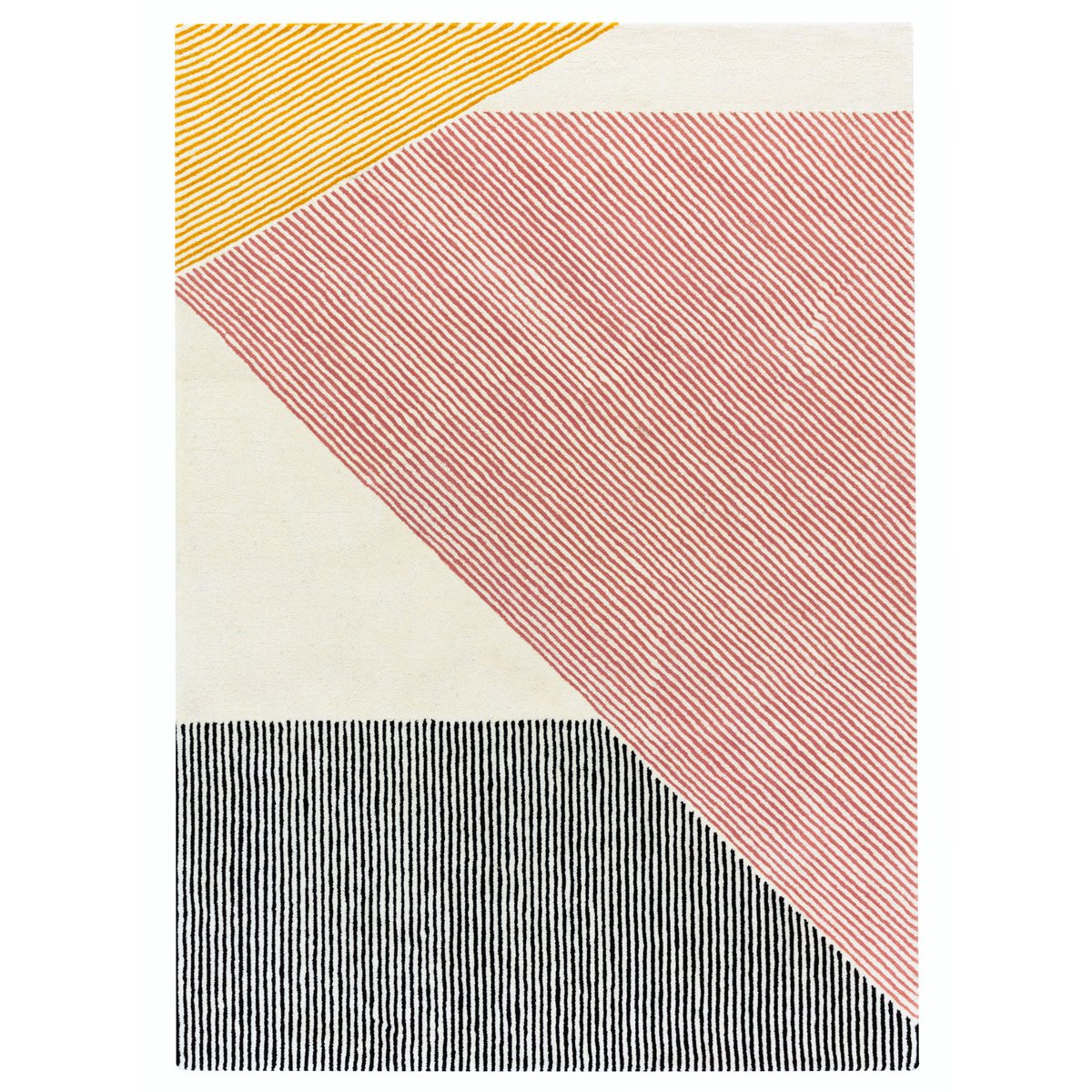 NJRD Tapis en laine Stripes Rose 200x300 cm