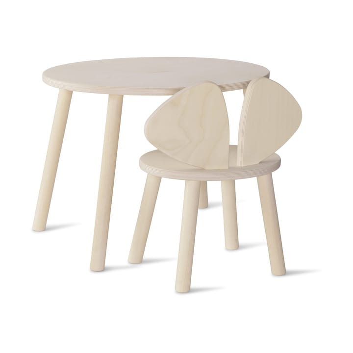 Ensemble Mouse chaise haute + table - Bouleau - Nofred