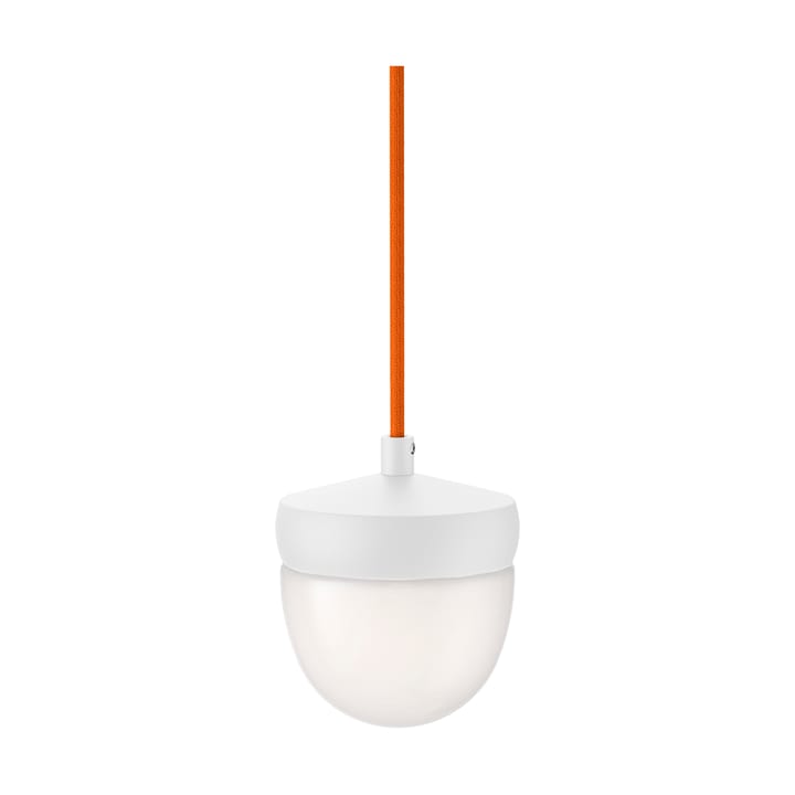 Suspension Pan verre givré 10 cm, Blanc-orange Noon