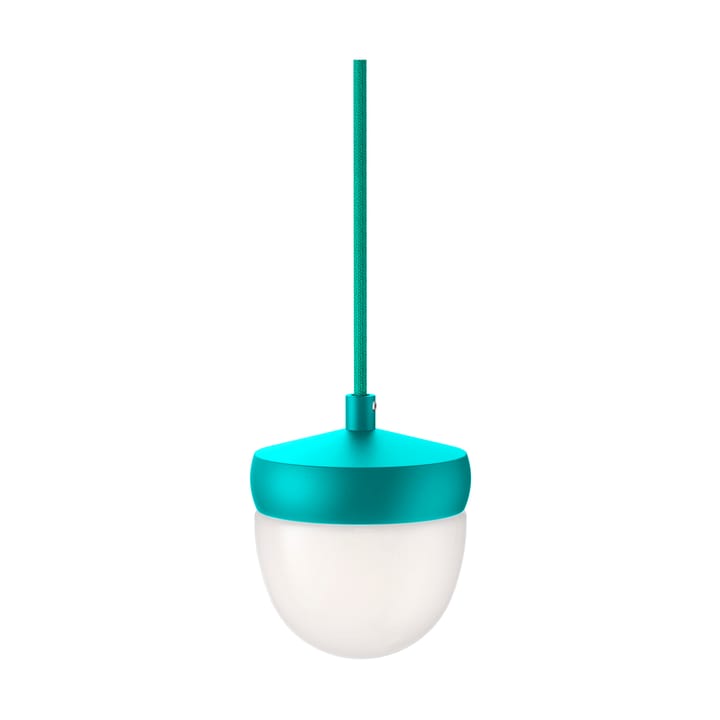 Suspension Pan verre givré 10 cm, Turquoise-turquoise Noon