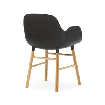 Chaise avec accoudoirs Form - black, pieds en chêne - Normann Copenhagen