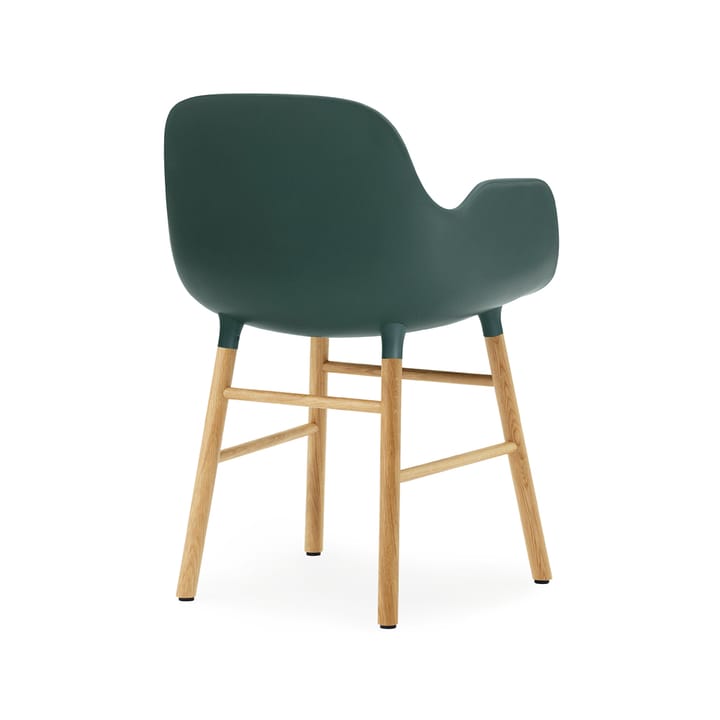 Chaise avec accoudoirs Form, green, pieds en chêne Normann Copenhagen