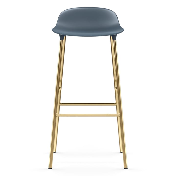 Chaise de bar Form pieds en laiton 75 cm, Bleu Normann Copenhagen