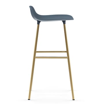 Chaise de bar Form pieds en laiton 75 cm - Bleu - Normann Copenhagen