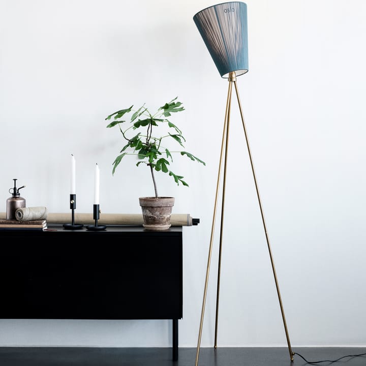 Lampadaire Oslo Wood, caramel, structure noir mat Northern