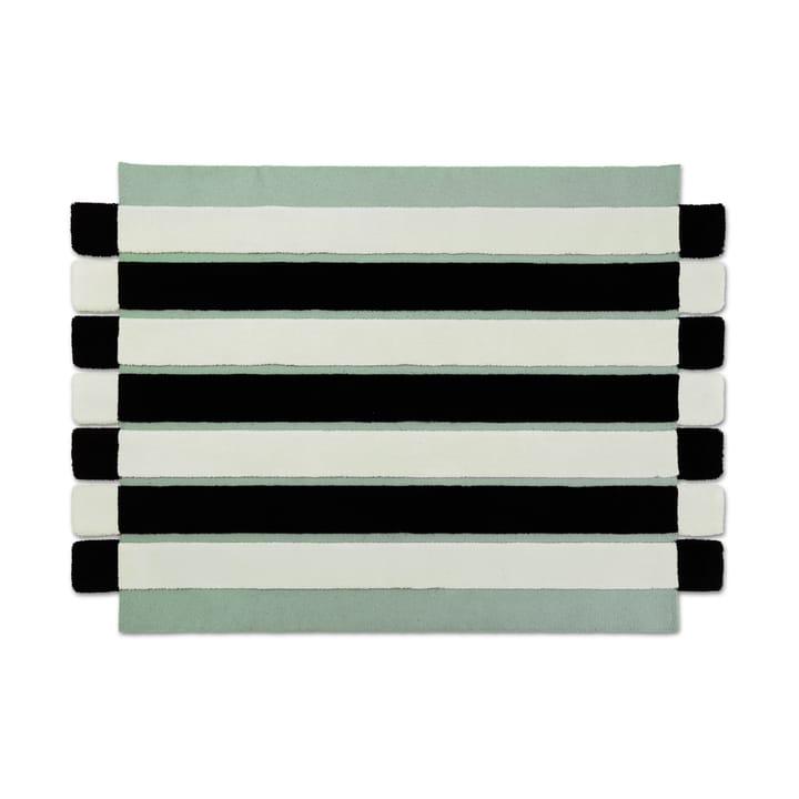 Tapis ODC Segment Rug Collection Stripe Chess - Mint-white-black, 154x200 cm - Ogeborg