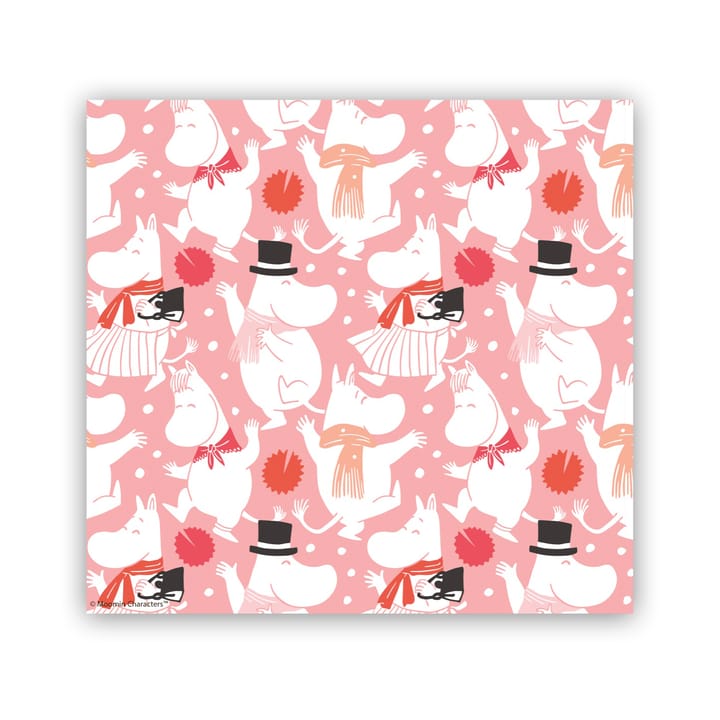 Serviette Moomin Celebration 33x33 cm, lot de 20 - Blanc-rose - Opto Design