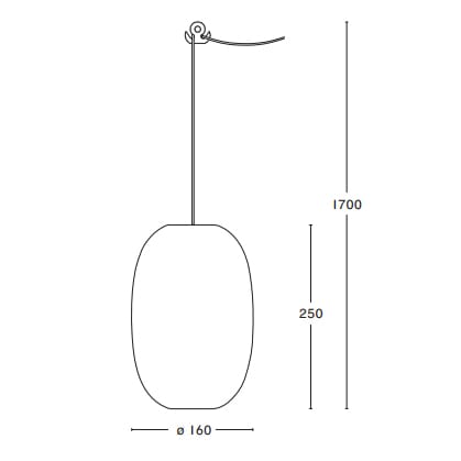 Suspension allongée Pebble allongée, gris clair-verre Örsjö Belysning