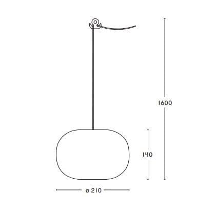 Suspension allongée Pebble arrondie, gris clair-verre Örsjö Belysning