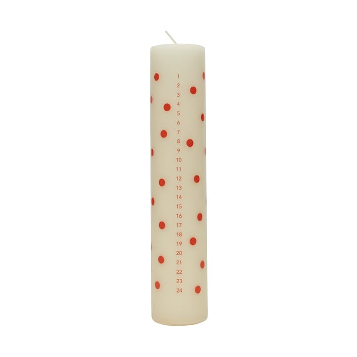 Bougie de calendrier Polka, Rouge pâle OYOY