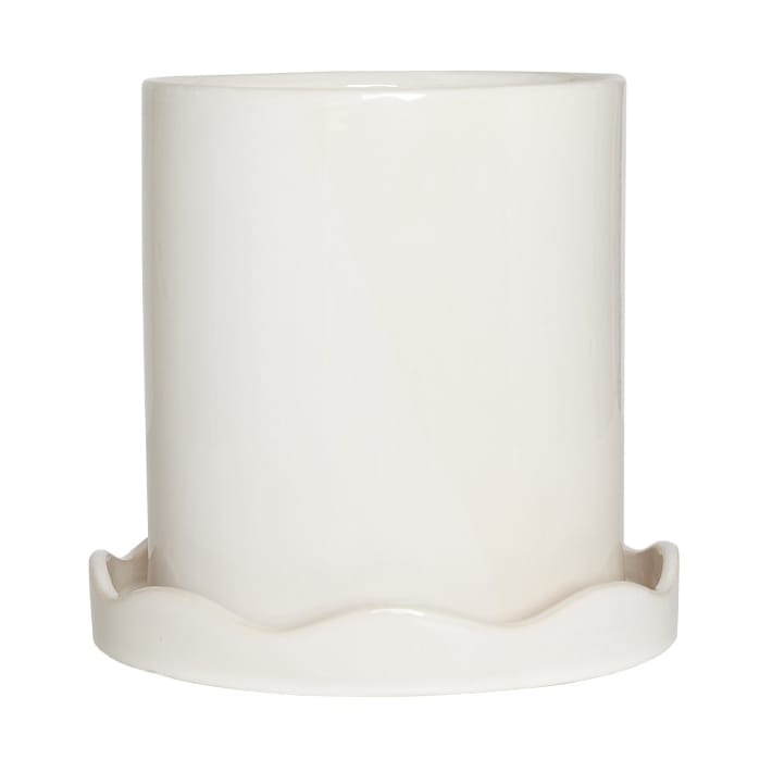 Nami pot avec soucoupe Ø16,5 small - Blanc - OYOY