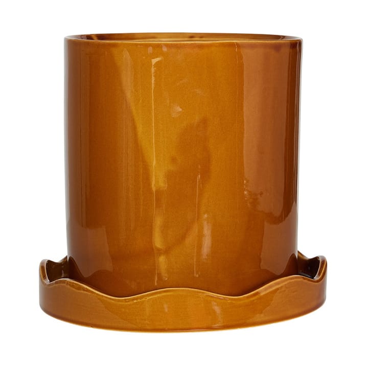 Nami pot avec soucoupe Ø21,5 cm medium - Ambre - OYOY