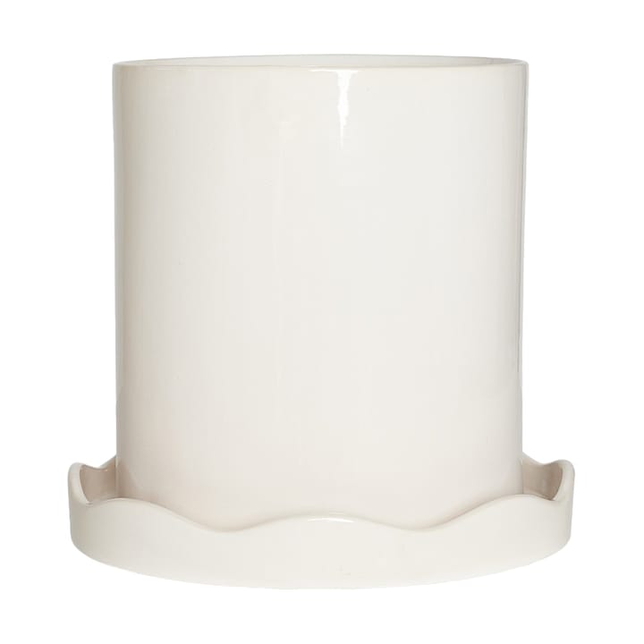 Nami pot avec soucoupe Ø21,5 cm medium - Blanc - OYOY