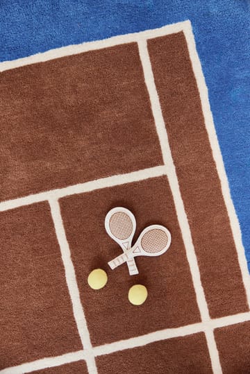 Tapis Tennis - Caramel-Bleu optique, 88x150 cm - OYOY