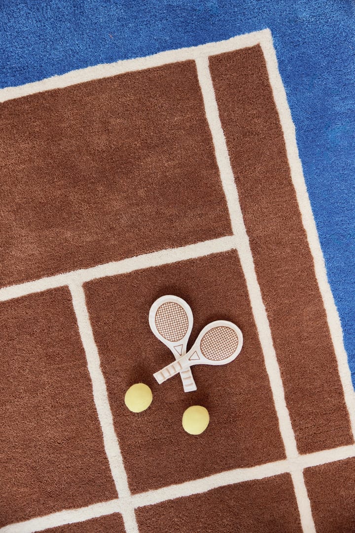 Tapis Tennis, Caramel-Bleu optique, 88x150 cm OYOY