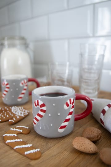 Tasse Candy Cane - Gris-blanc-rouge - Pluto Design