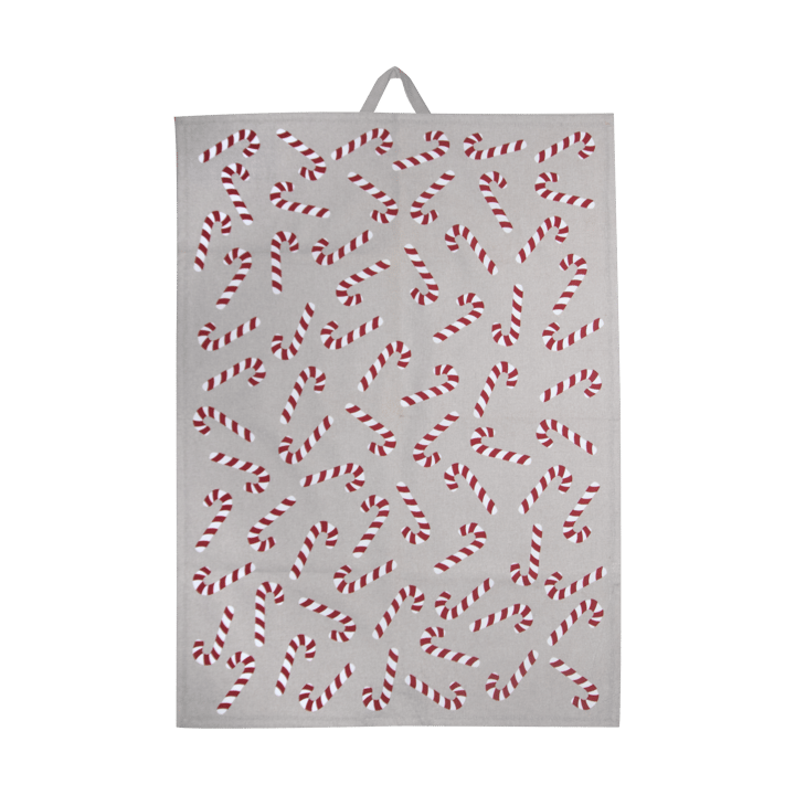 Torchon Candy cane 50x70 cm - Blanc-gris-rouge - Pluto Design