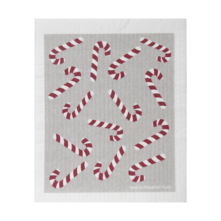 Torchon Candy Cane17x20 cm - Blanc-gris-rouge - Pluto Design