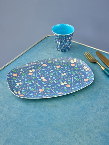 Assiette en mélamine Rice 22 x 30cm - Navy Blue - RICE