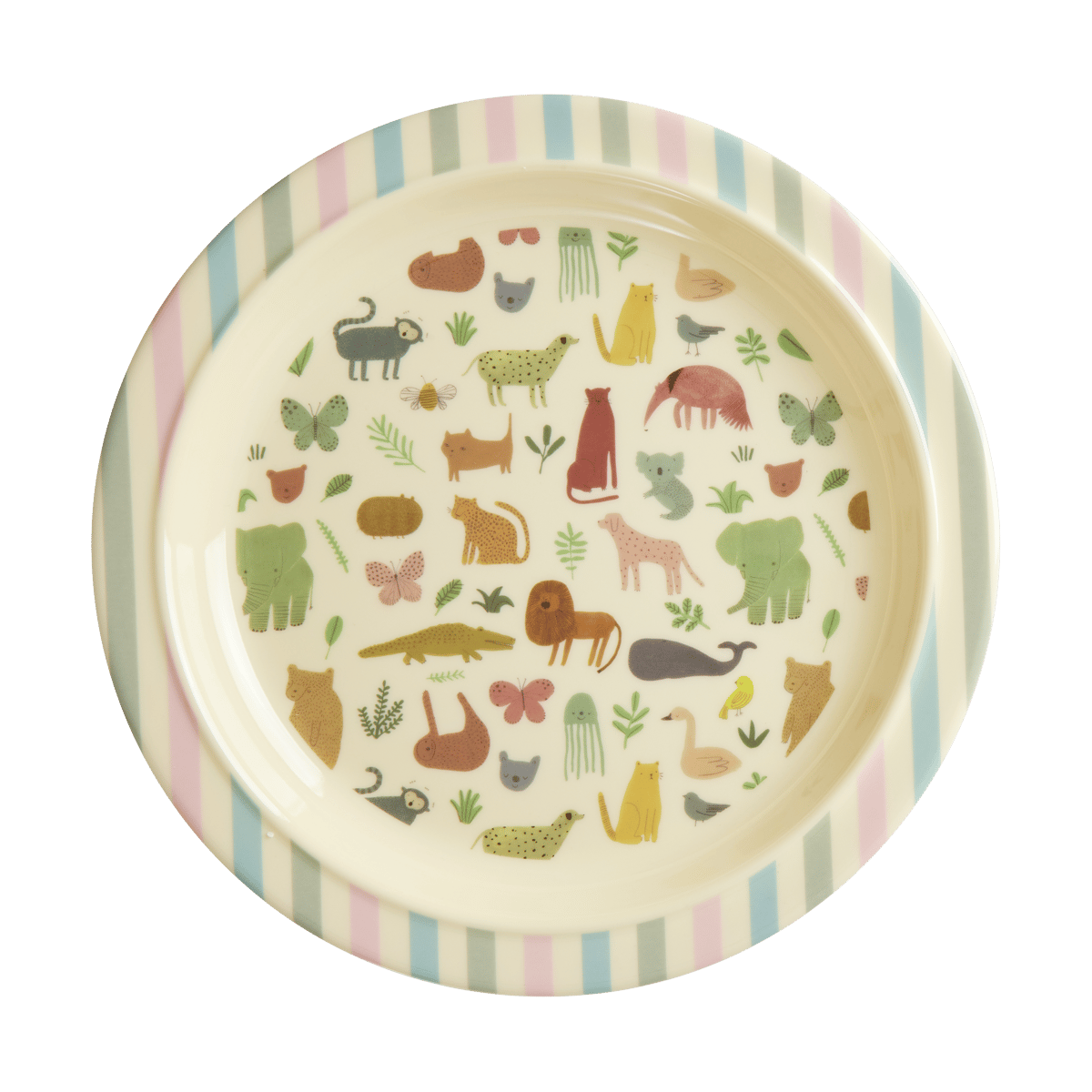 RICE Assiette pour enfant Rice mélamine Ø22 cm Sweet Jungle Print