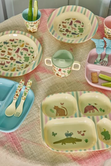 Assiette pour enfants Rice mélamine 4 compartiments - Sweet Jungle Print - RICE