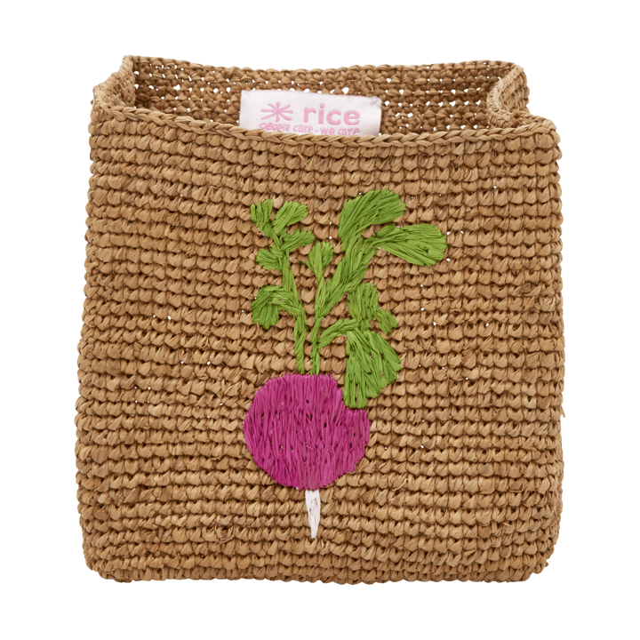 Panier de rangement en raphia Rice, 2 pièces, Radish Embroidery-Tea RICE