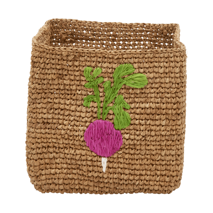 Panier de rangement en raphia Rice, 2 pièces, Radish Embroidery-Tea RICE