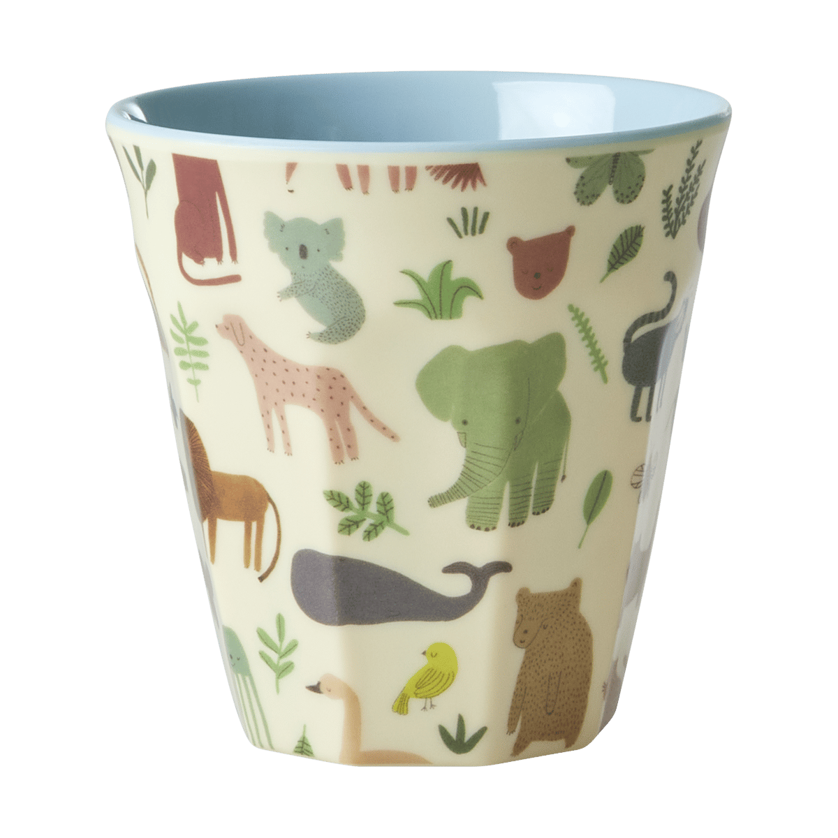 RICE Tasse pour enfant Rice mélamine Sweet Jungle Print-Soft blue