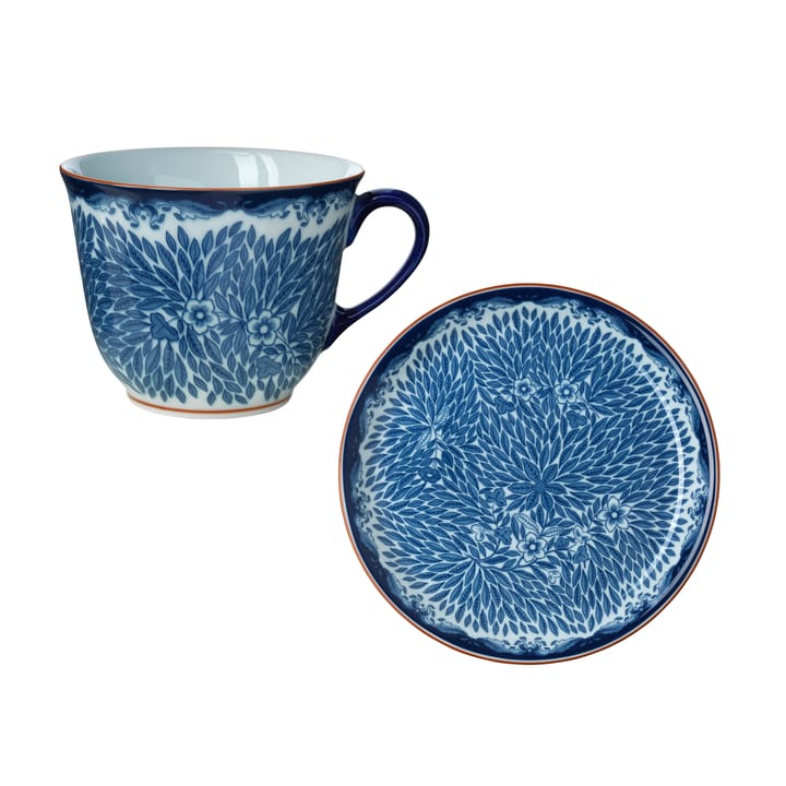 Mug 40 cl assiette Ø20 cm Ostindia Floris - Bleu - Rörstrand