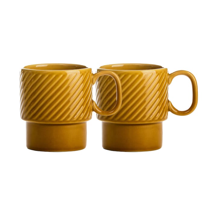 Mugs à café Coffee & More lot de 2, Jaune Sagaform