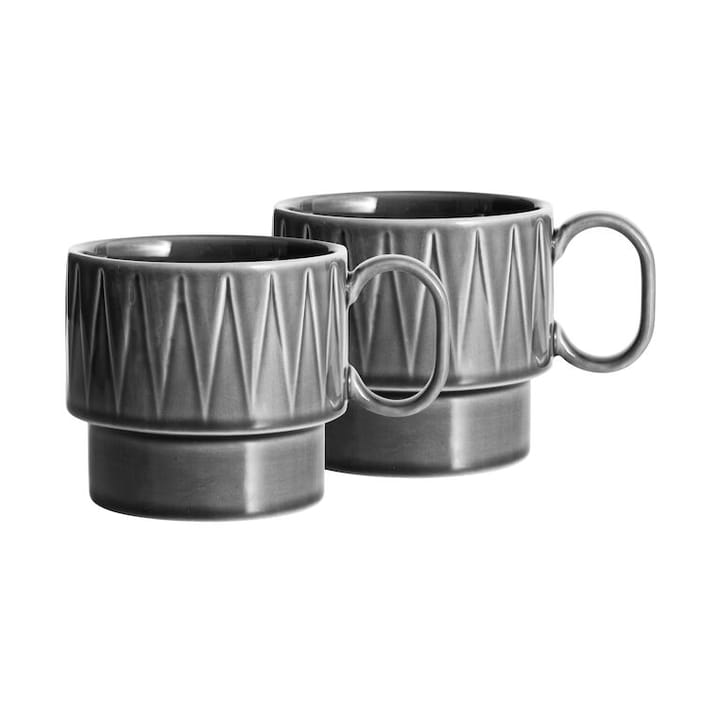 Mugs à thé Coffee & More lot de 2, Gris Sagaform