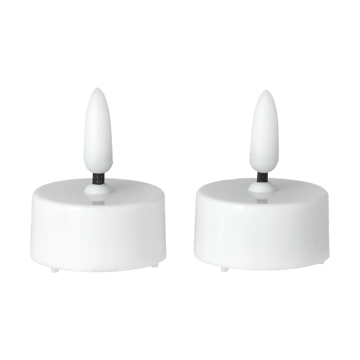 Bougies chauffe-plat Bright LED Ø3,8 cm lot de 2 - White - Scandi Essentials