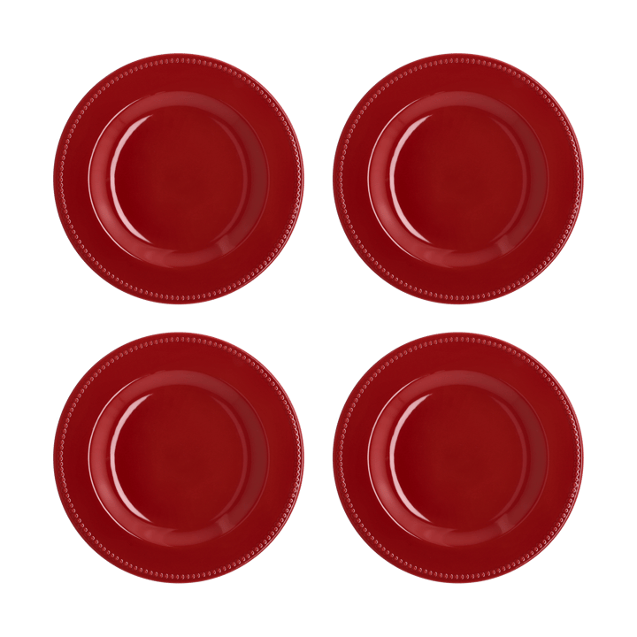 Assiette Dots 28cm Lot de 4, Rouge Scandi Living