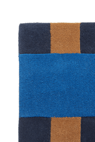 Tapis en laine Aisles - Bleu, 170x240 cm - Scandi Living