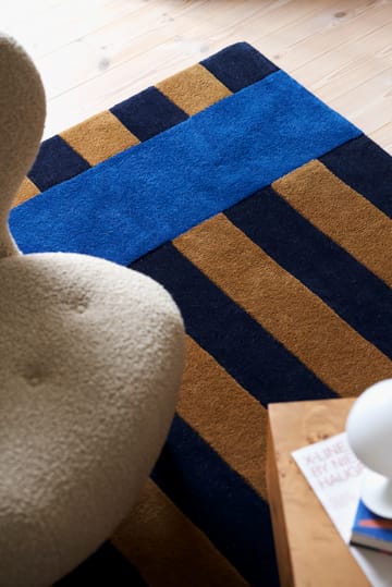 Tapis en laine Aisles - Bleu, 170x240 cm - Scandi Living