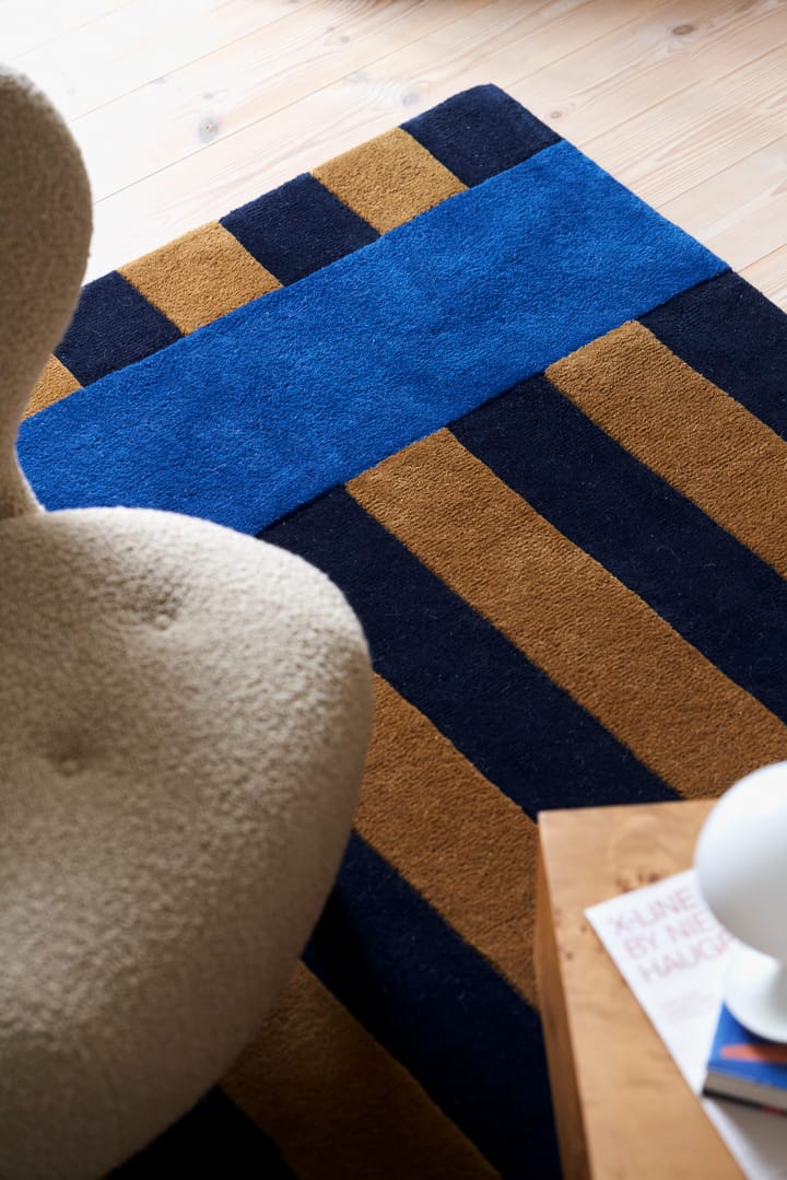 Tapis en laine Aisles, Bleu, 170x240 cm Scandi Living