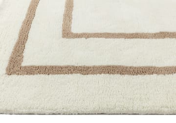 Tapis en laine Borders - Blanc-beige 170x240 cm - Scandi Living