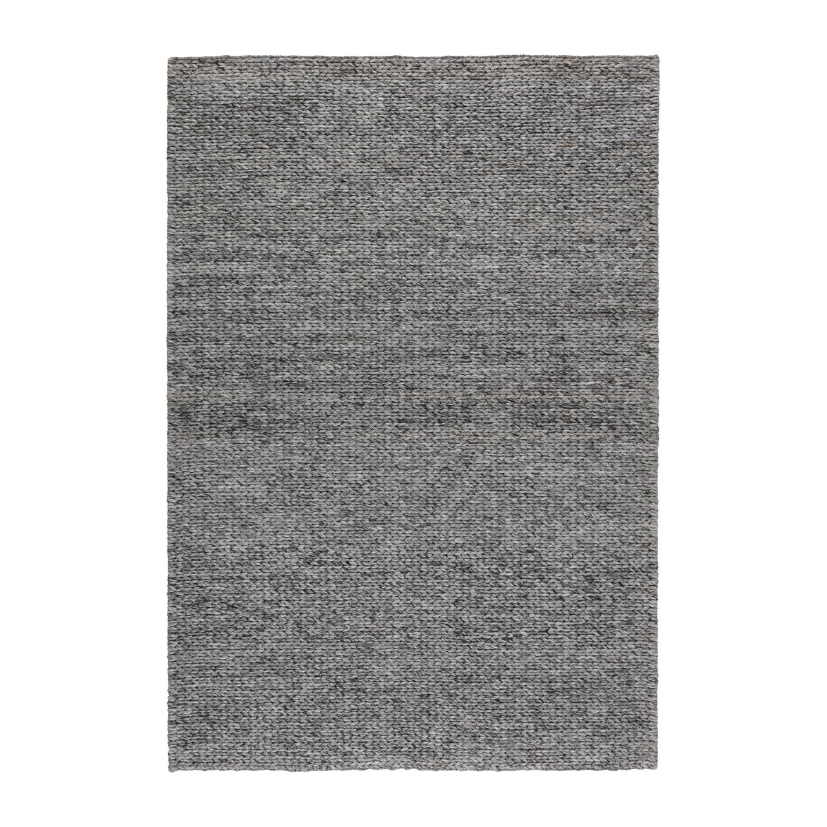 Scandi Living Tapis en laine Braided Gris foncé 200x300 cm