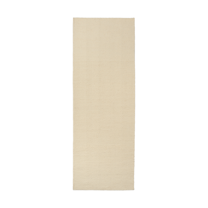 Tapis en laine Furrow blanc nature - 80x240 cm - Scandi Living