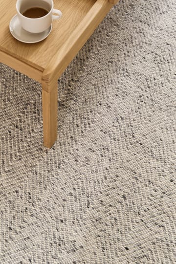 Tapis en laine Furrow blanc nature/gris - 170x240 cm - Scandi Living