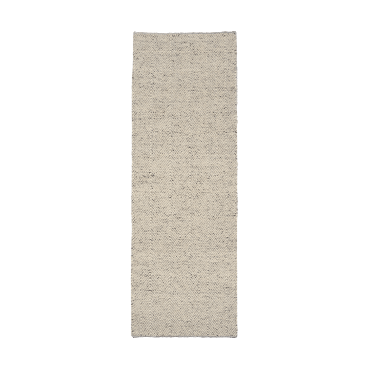 Tapis en laine Furrow blanc nature/gris - 80x240 cm - Scandi Living