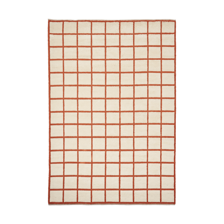 Tapis en laine Pasture blanc nature/rouille - 170x240 cm - Scandi Living