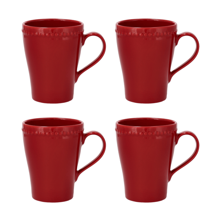 Tasse Dots 35cl Lot de 4, Rouge Scandi Living